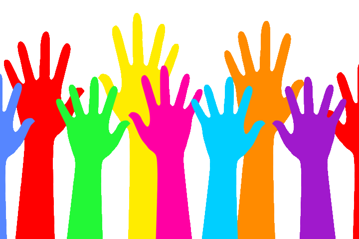 Raised hands (all colors)