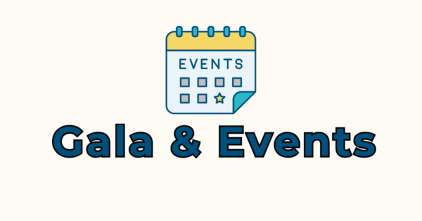 The text "Gala and Events" with a picture of a calendar