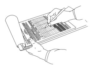 Signing a petition sketch