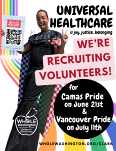 Flyer Recruiting volunteers for Pride events in Clark County