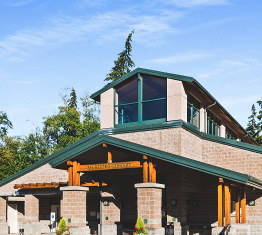 The front of the Mukilteo Library buildling